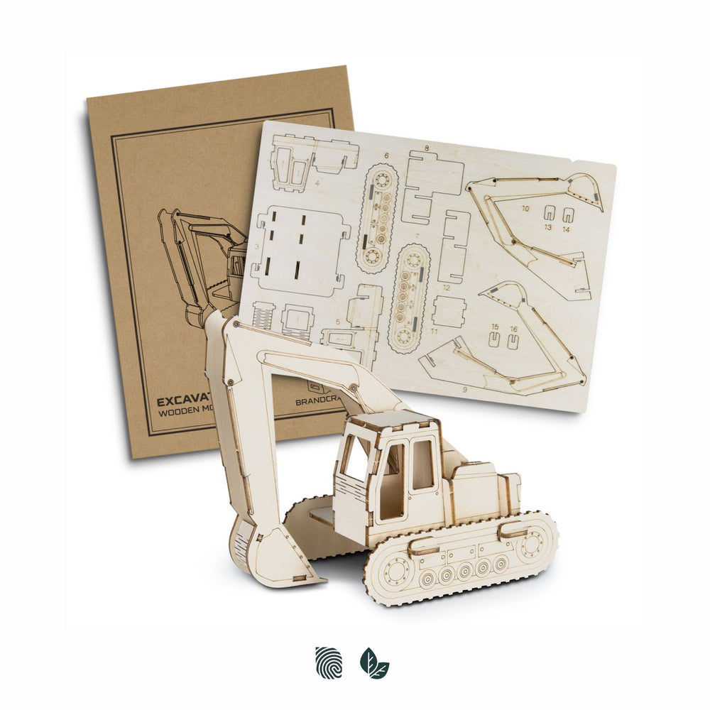 BRANDCRAFT Excavator Wooden Model