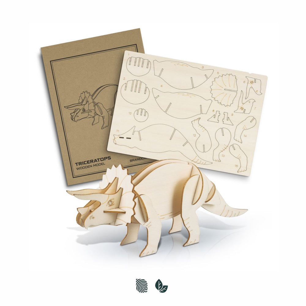 BRANDCRAFT Triceratops Wooden Model