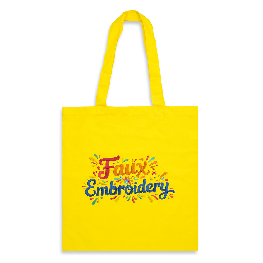 Sonnet Cotton Tote Bag - Colours - Faux Embroidery
