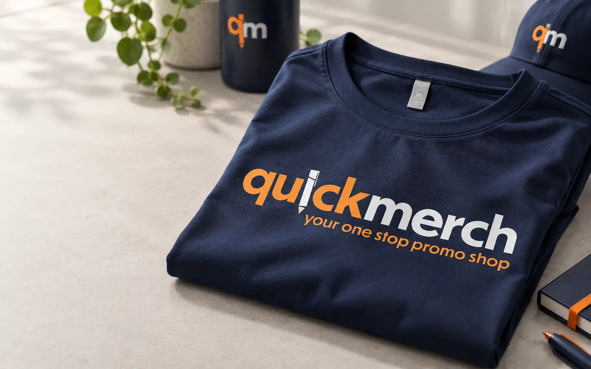 QuickMerch Colourflex heat transfer on premium branded apparel