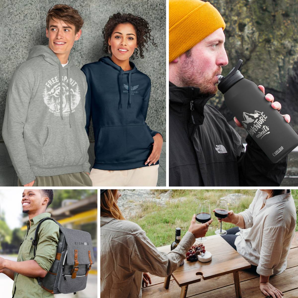 Quick Merch hero gallery of branded products and merchandise