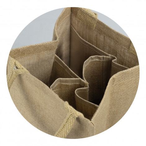 Jute Four Bottle Wine Carrier - Image 3
